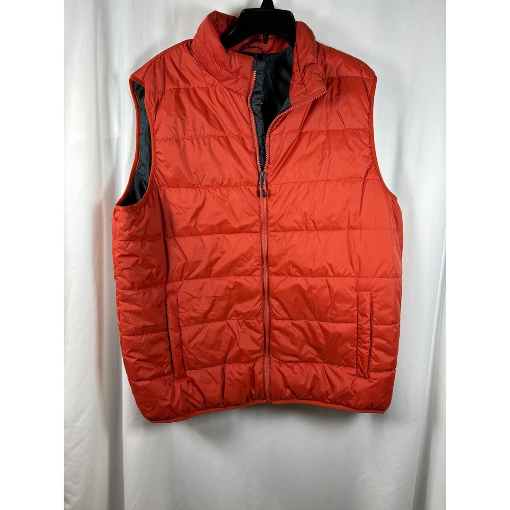 Swiss Tech Mens Puffer Vest XL Spiced Cider Orange Quilted Full Zip SM49604YD